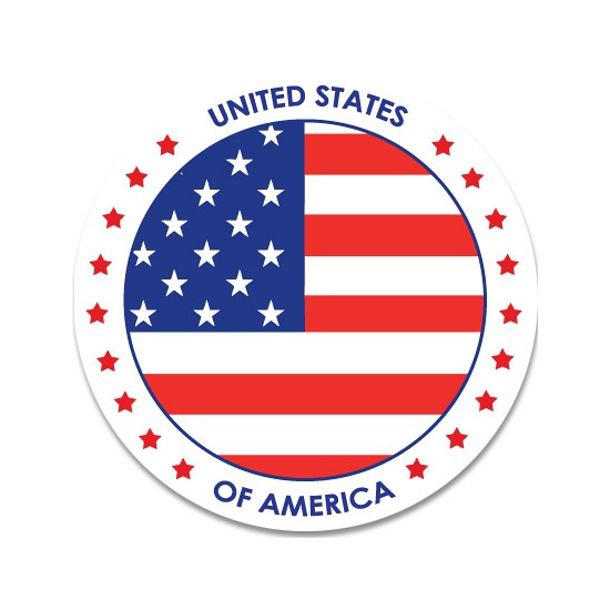 USA/Amerika vlag sticker rond 14,8 cm landen decoratie