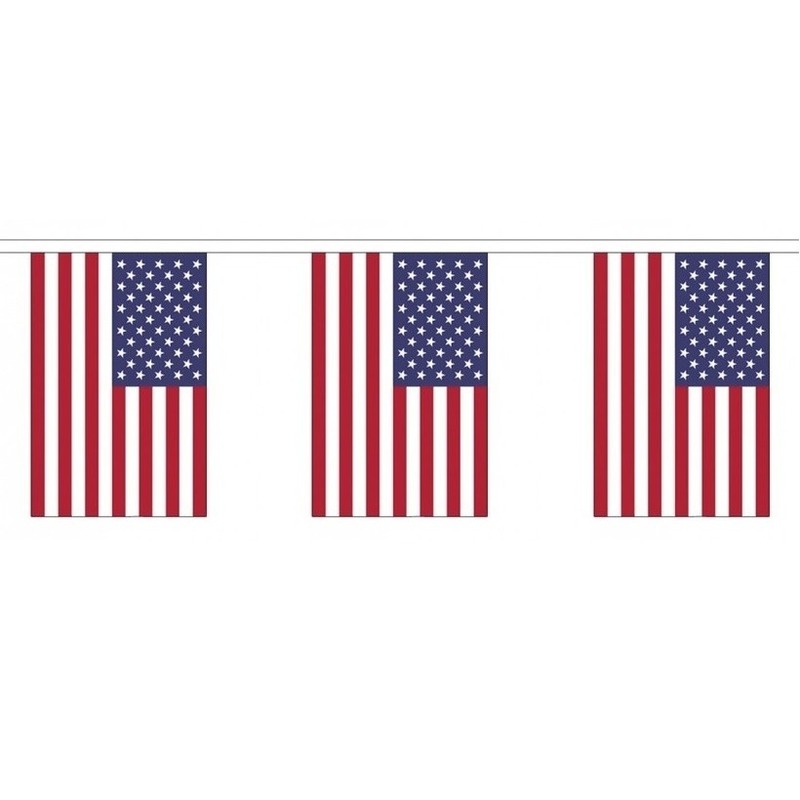 USA vlaggenlijn van stof 3 m