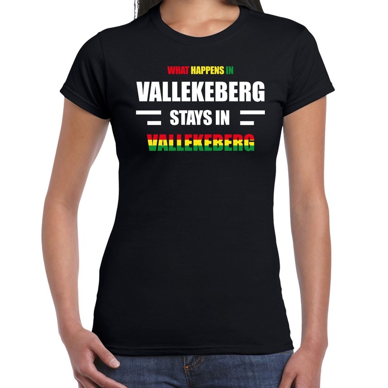 Valkenburg-Vallekeberg Carnaval outfit-t- shirt zwart dames