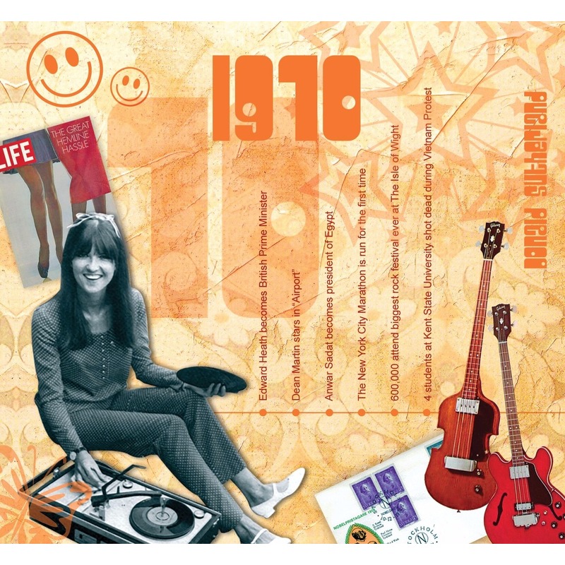 Verjaardagskaart met muziekhits uit 1970