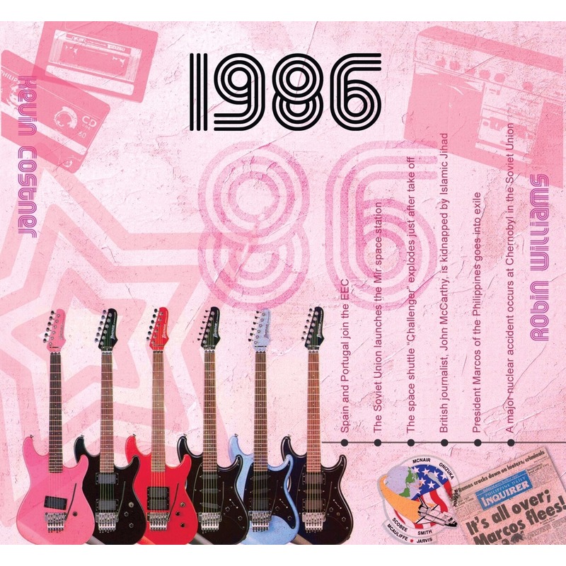 Verjaardagskaart met muziekhits uit 1986