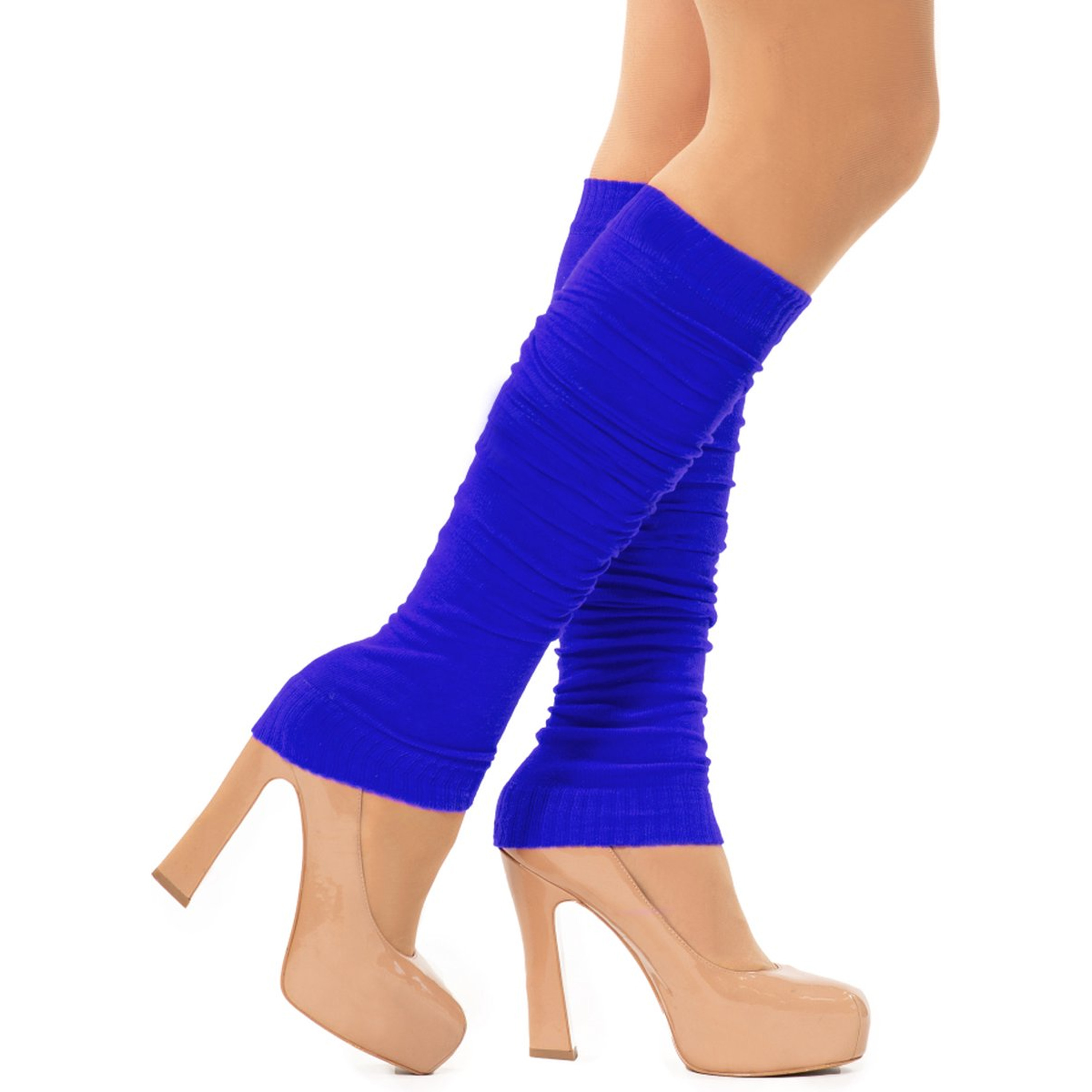 Verkleed beenwarmers donkerblauw one size voor dames Carnaval accessoires