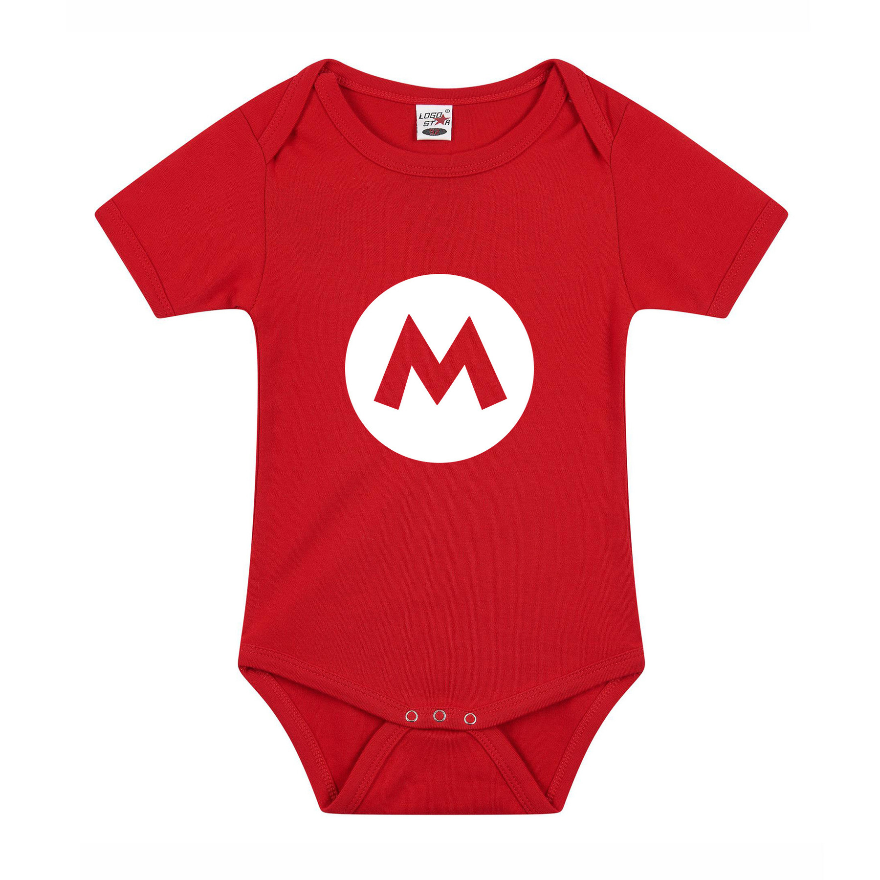 Verkleed-cadeau baby rompertje Mario M rood jongen-meisje