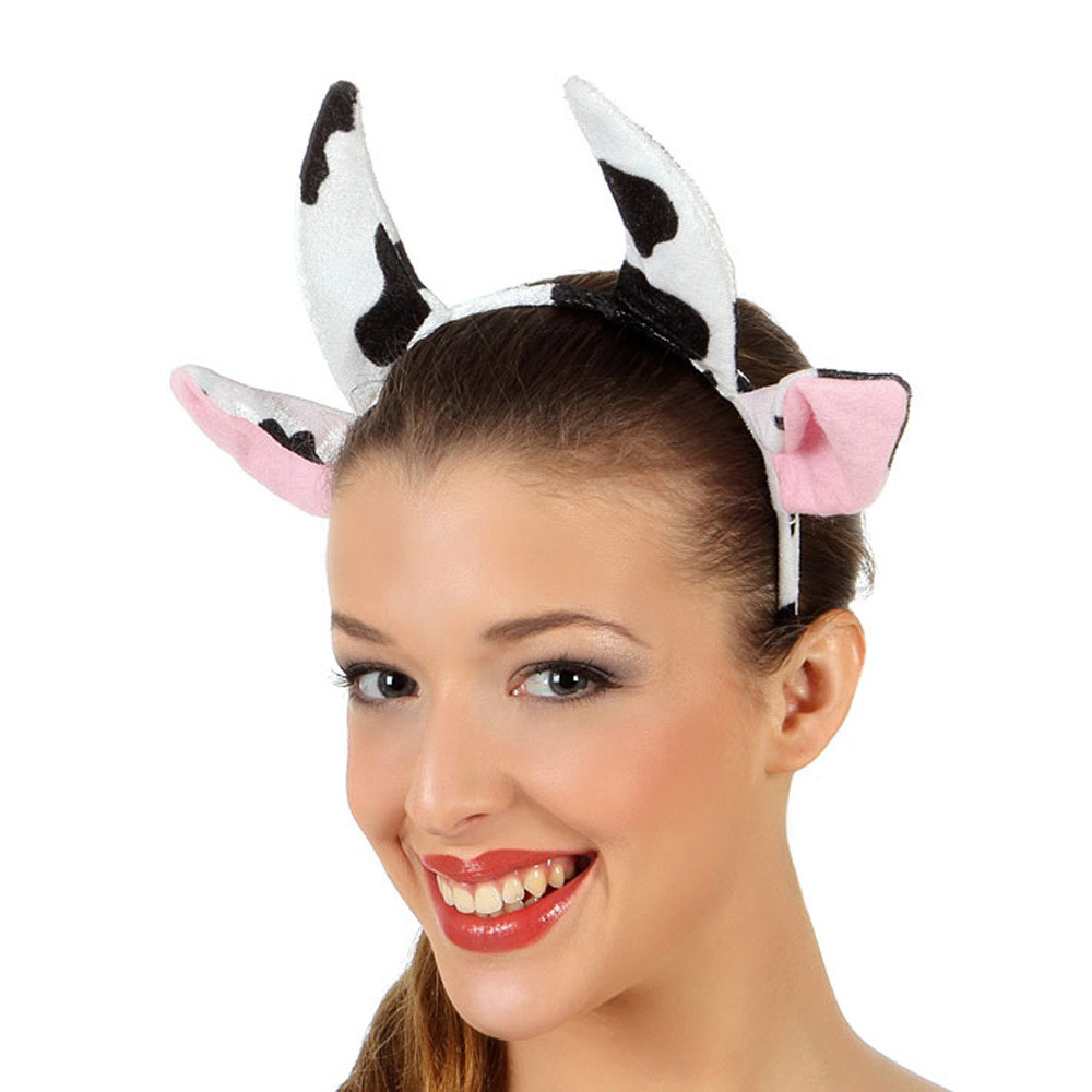 Verkleed diadeem koeien oren/oortjes - meisjes/dames - Carnaval