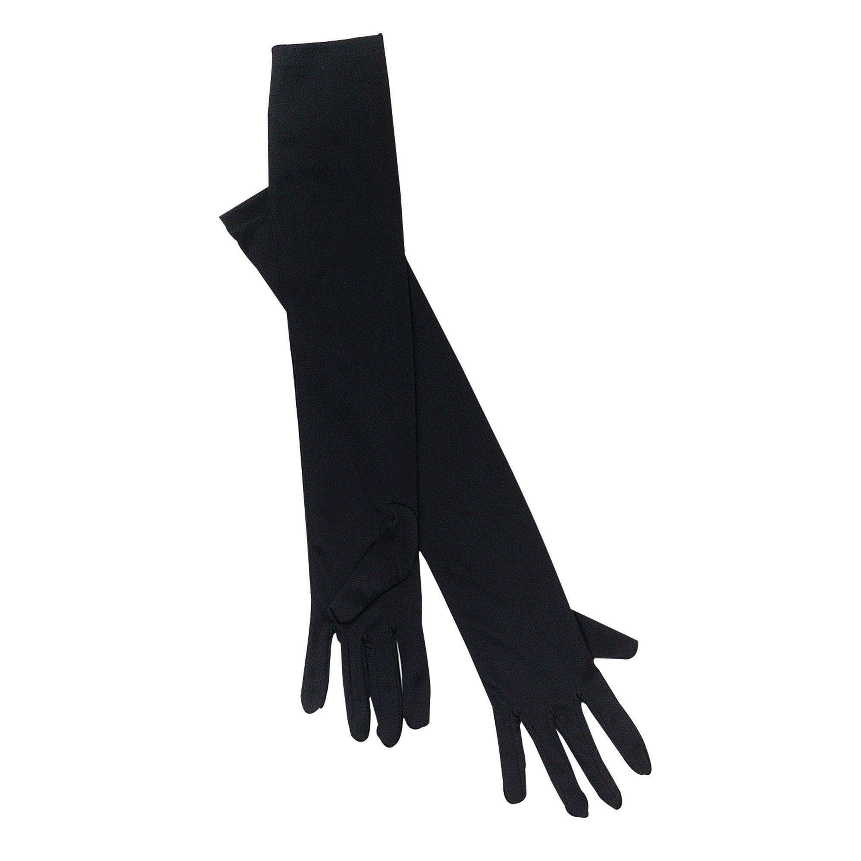 Verkleed handschoenen voor dames zwart one size lang model