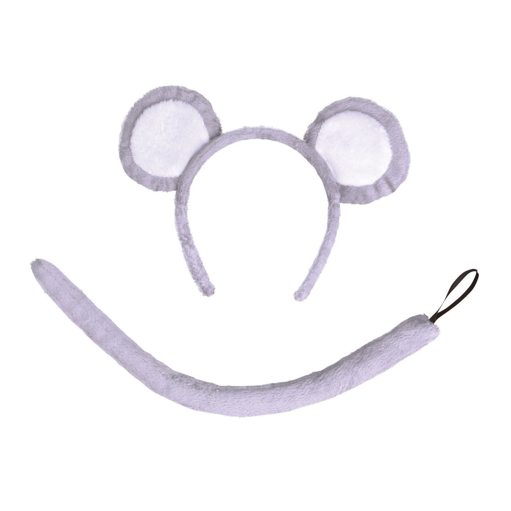 Verkleed set muis oortjes-staart grijs voor kinderen