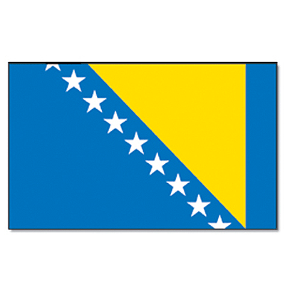 Landen vlag Bosnie - 90 x 150 cm - met compacte draagbare telescoop vlaggenstok - supporters