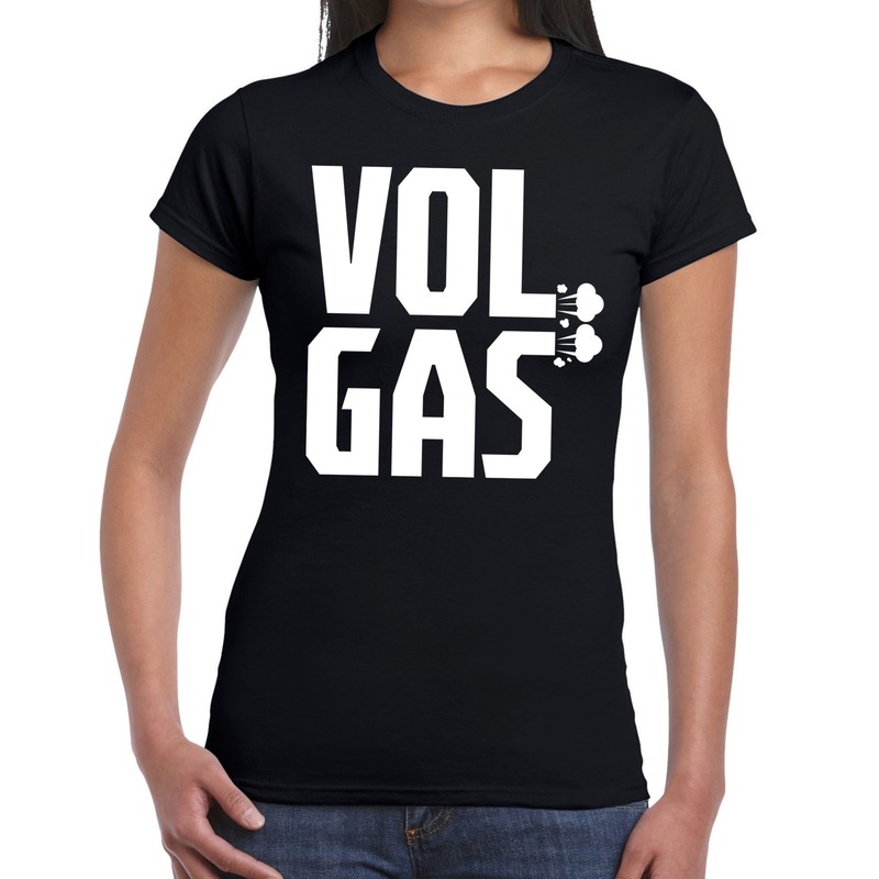 Vol gas festival t-shirt zwart dames