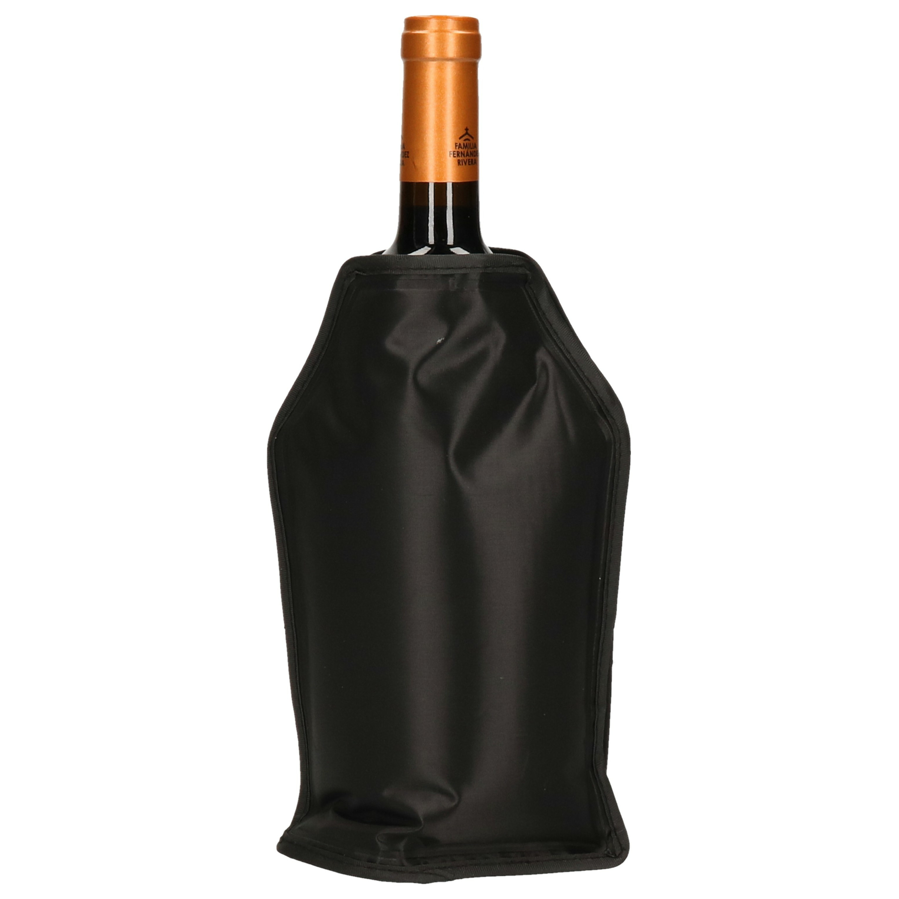 Wijnkoeler-flessenkoeler-koelhoudhoes flesjes zwart 15 x 22 cm