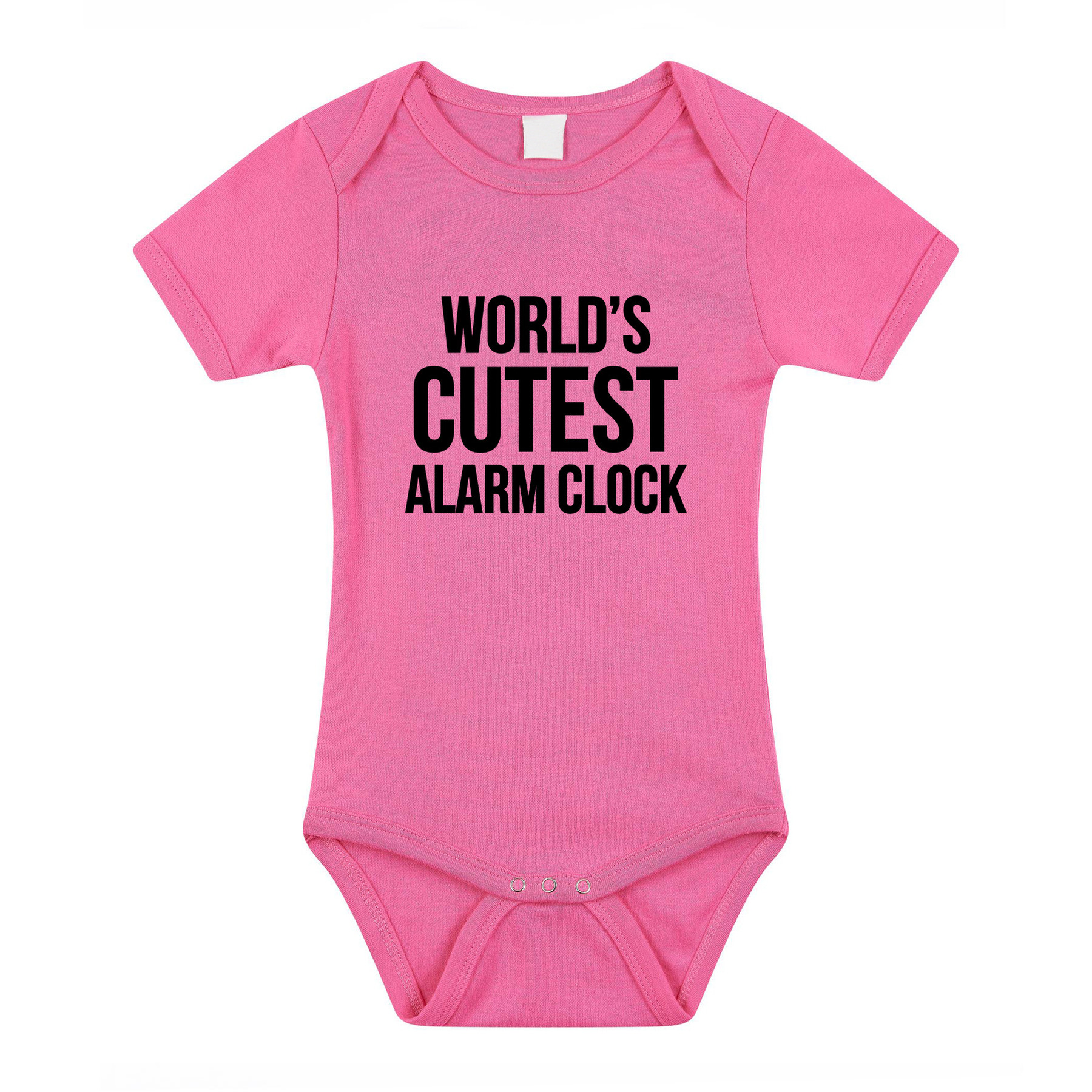 Worlds cutest alarm clock cadeau baby rompertje roze meisjes