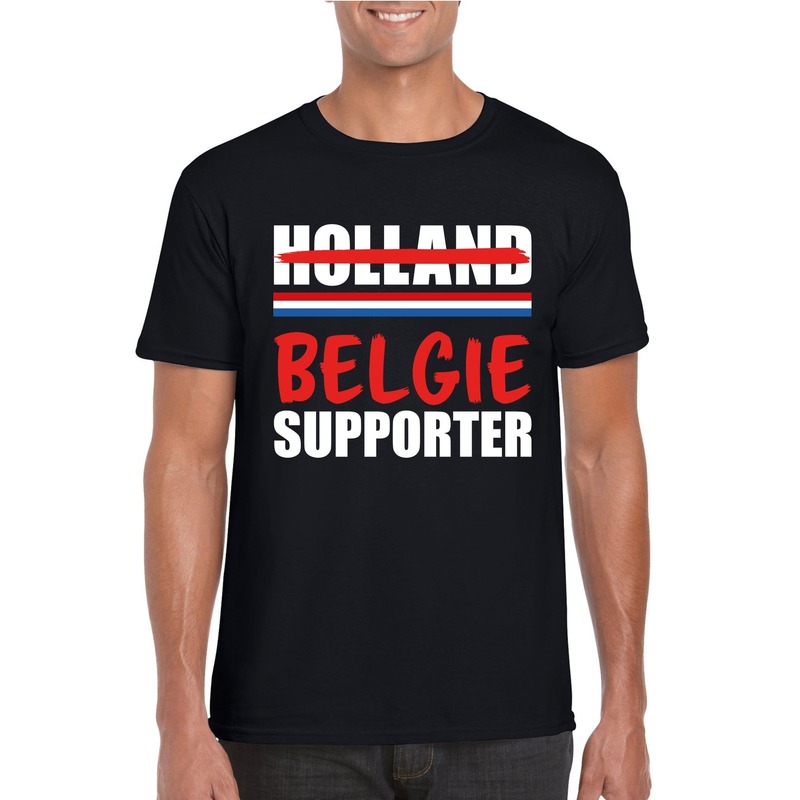 Zwart Belgie shirt voor teleurgestelde Holland supporters heren