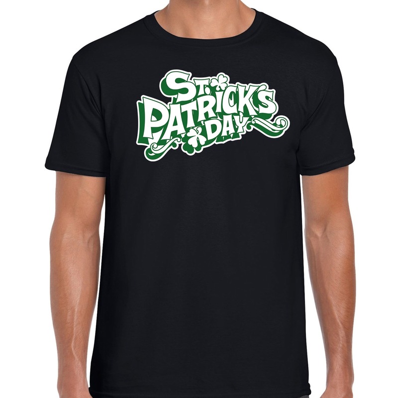 Zwart St. Patricks day t-shirt heren