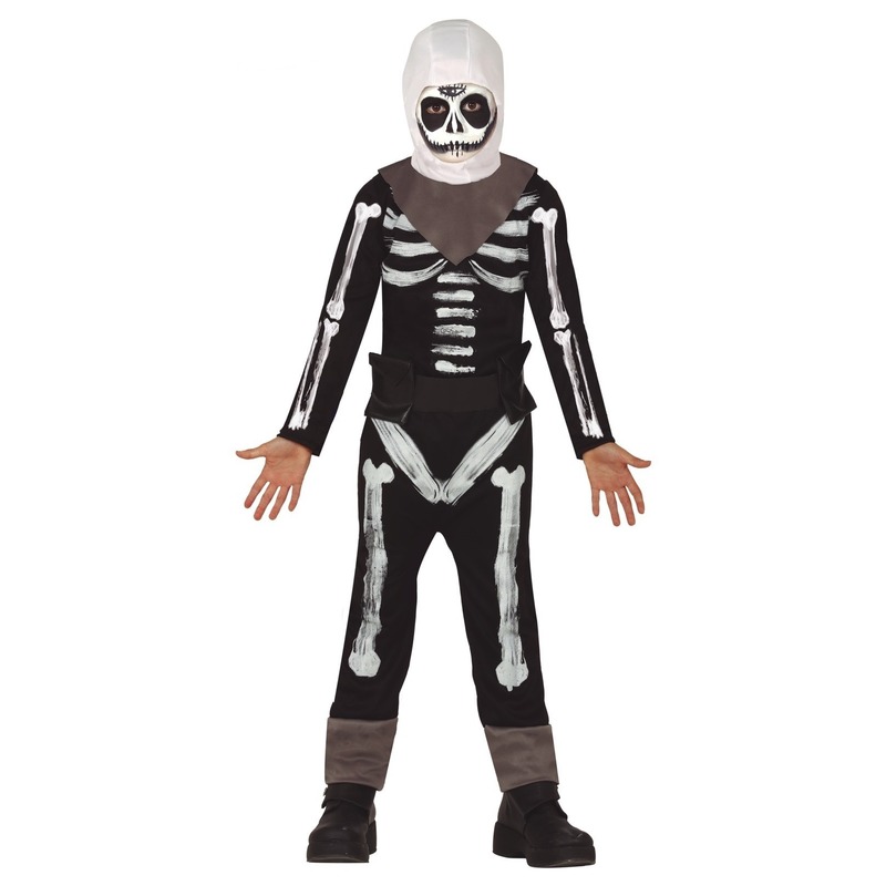Zwart-wit skelet verkleedpak-kostuum voor kinderen