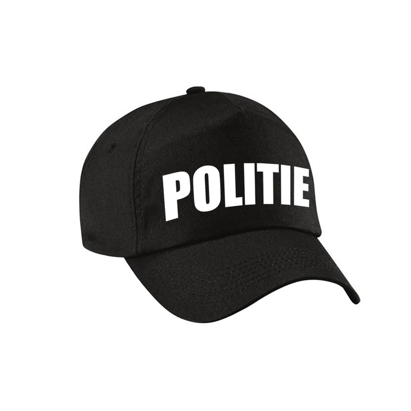 Zwarte politie agent verkleed pet - cap voor kinderen
