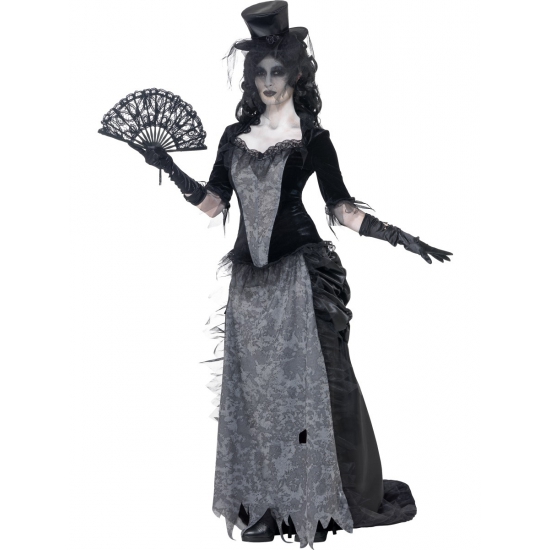 Zwarte weduwe kostuum victoriaans
