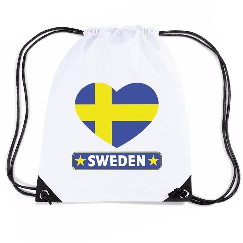 Zweden hart vlag nylon rugzak wit