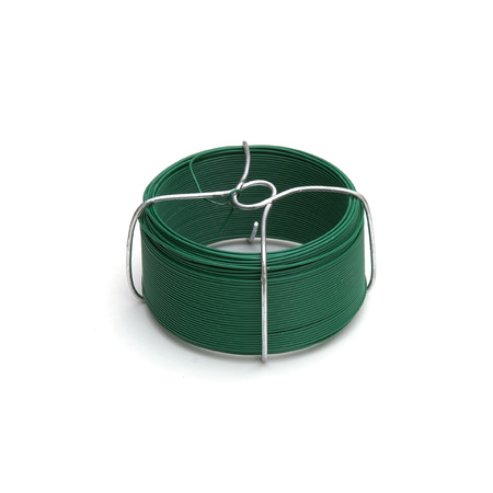1 roll of binding wire / binding wires galvanized steel sheathed green 1,5 x 50 m