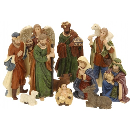Nativity scene with 11x pcs figures - 42 x 19 x 30 cm