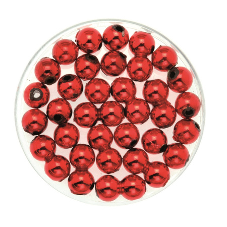 120x pieces jewelry making beads red 8 mm
