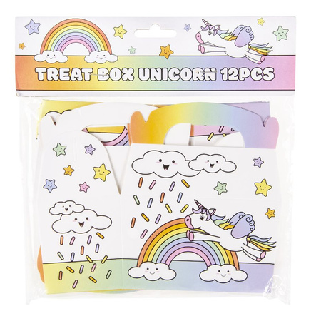 12x Treat boxes with unicorns