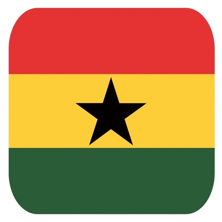 Beer coasters Ghanaian flag square 15 pcs