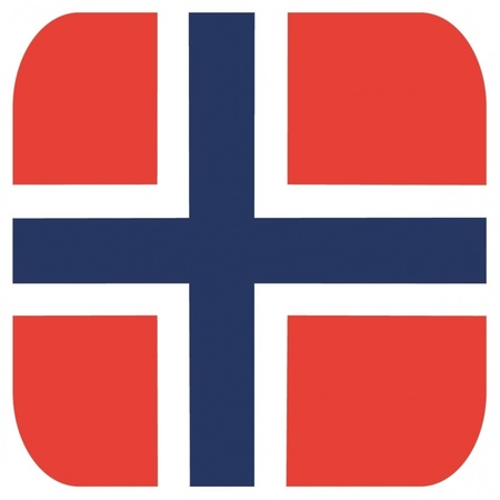 Glas viltjes met Noorse vlag 15 st
