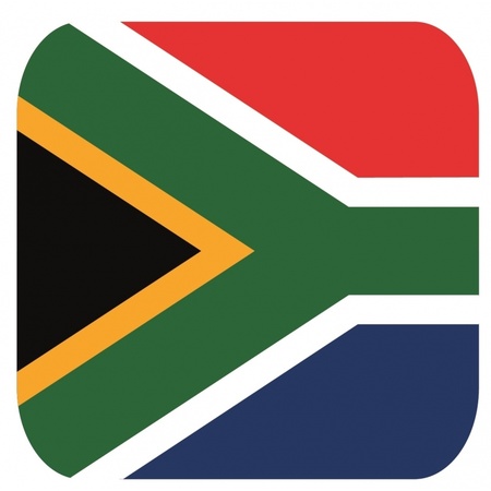Glas viltjes met Zuid afrikaanse vlag 15 st