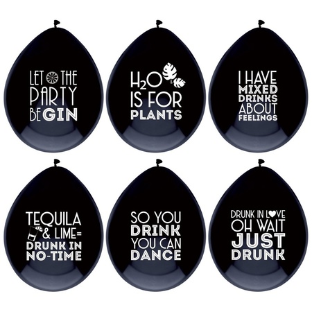 18x Balloons drink quotes