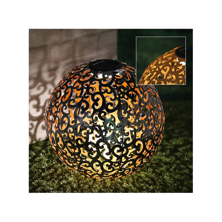1x Outdoor/garden copper decorative globe solar light 28.5 cm