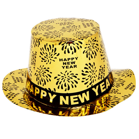 1x Golden party hat Happy New Year