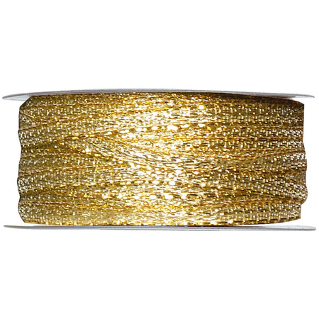 2x Hobby/decoration metallic silver and gold ribbons 3 mm x 25 meter