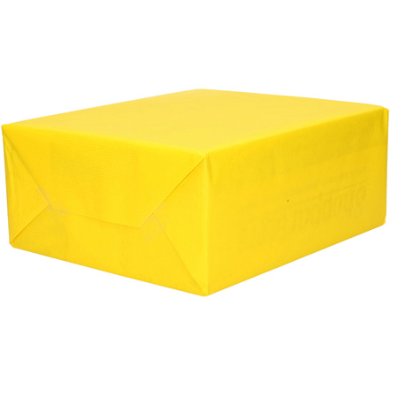 6x Rollen kraft inpakpapier regenboog pakket - geel 200 x 70 cm