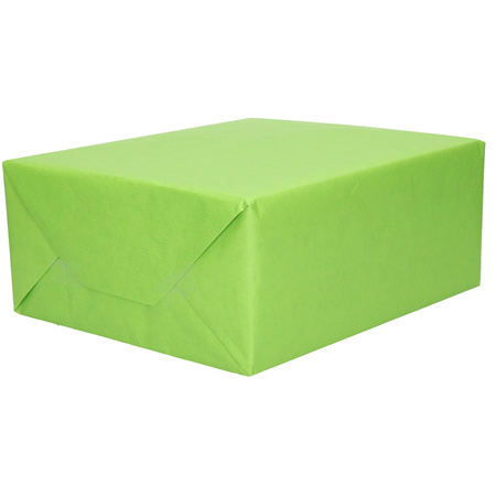 6x Rollen kraft inpakpapier transparante folie/hartjes pakket - groen/harten design 200 x 70 cm