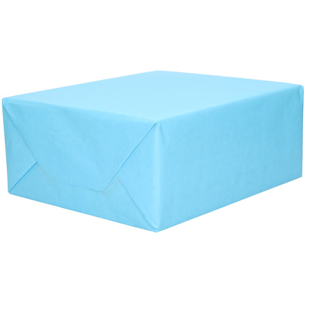 6x Rollen kraft inpakpapier regenboog pakket - blauw 200 x 70 cm