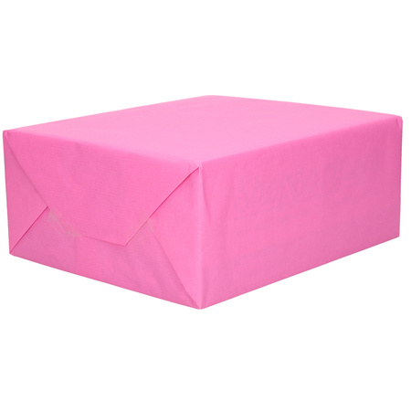 8x Rollen kraft inpakpapier happy birthday pakket - roze 200 x 70 cm