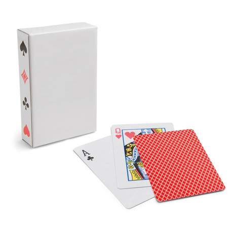 8x Speelkaartenhouders kunststof 8,6 cm inclusief 54 speelkaarten rood