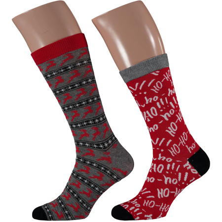 2-Pack christmas socks for adults reindeers in christmas bauble