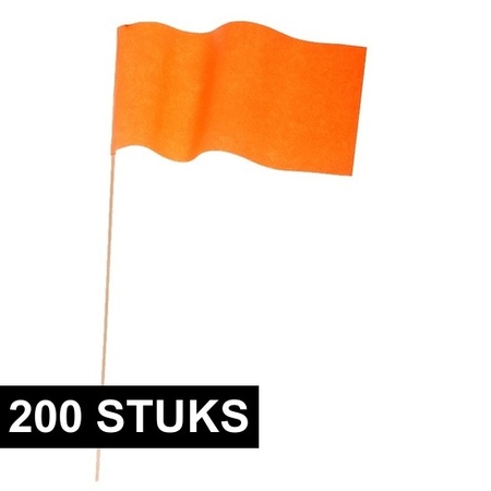 200x Orange paper wave flag