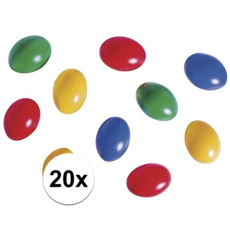 20x Gekleurde plastic eieren 