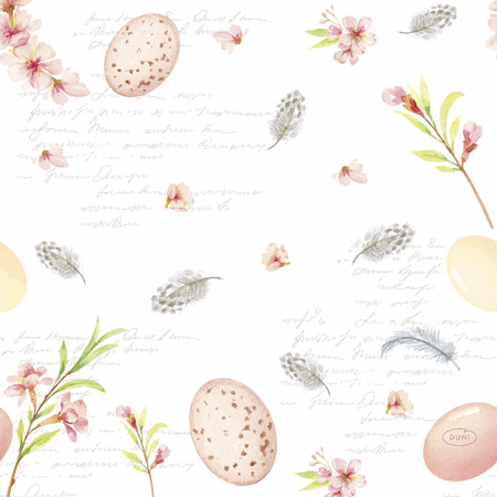 20x Easter table napkins with Eggs theme white/lightpink 33 x 33 cm