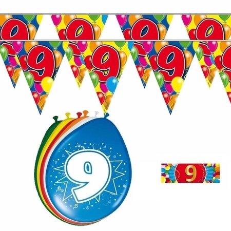 2x 9 year Flagline + balloons