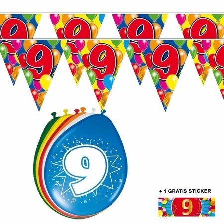 2x 9 year Flagline + balloons