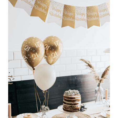30 jaar leeftijd thema Ballonnen - 8x - goud/wit - Verjaardag - Versiering/feestartikelen