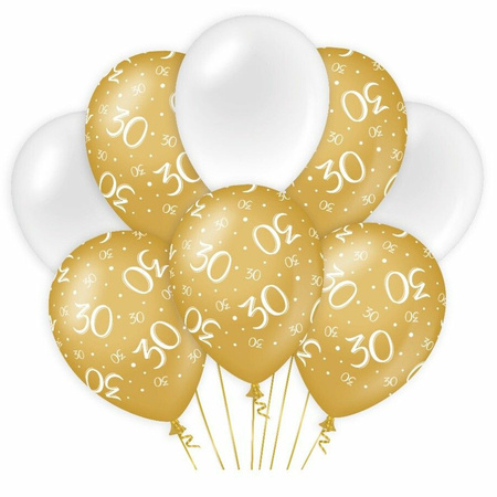 Paperdreams Luxury 30 years party set - Balloons & flag lines - white/gold