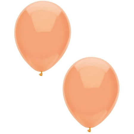 30x Peach orange metallic balloons 30 cm