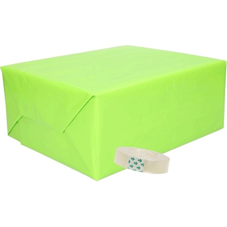 3x wrapping paper lime with tape