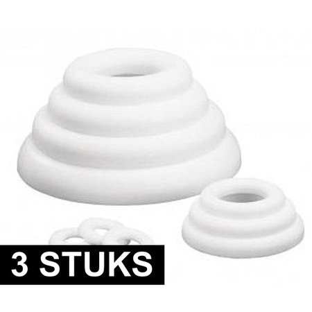 3x Styrofoam flat ring 10 cm