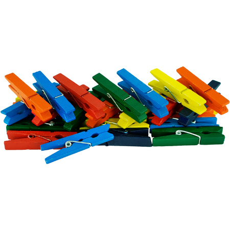 50x multi-color hobby wooden mini pegs 4.5 cm