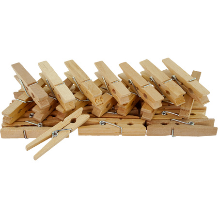 50x natural hobby wooden mini pegs 4.5 cm