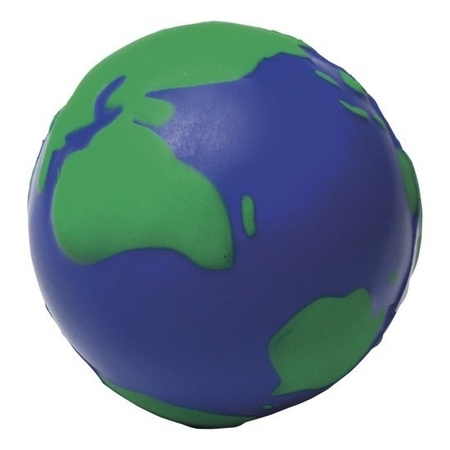 5x Anti-stressballen wereldbol 6,5 cm